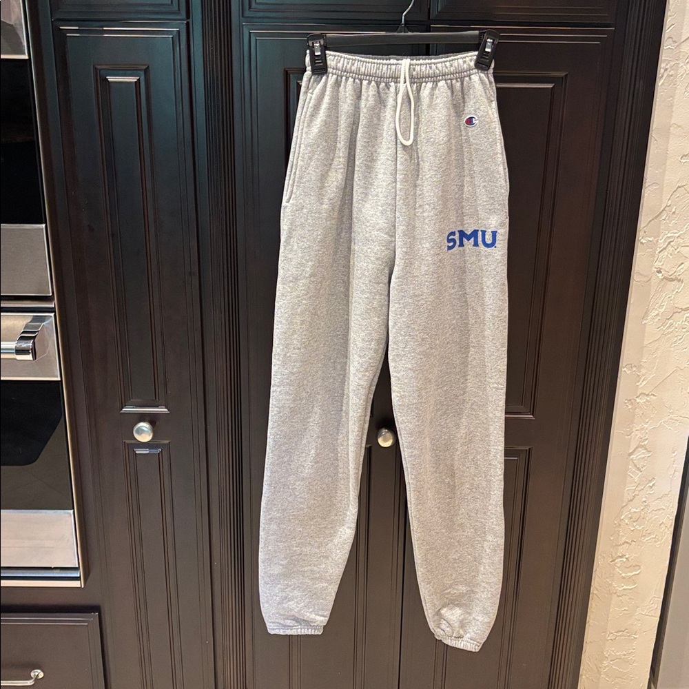 Women’s SMU MUSTANGS Champion Gray Jogger Sweatpants SZ SMALL